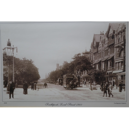 659 - Two Framed and Glazed Bygone Collectables Photographs of Southport pier 1902 and Lord Street 1900 (1... 