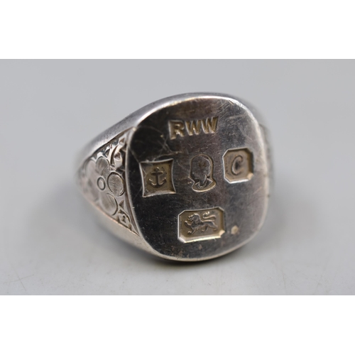 13 - Hallmarked Birmingham Gents Silver Jubilee Ring (Size p) Complete with Presentation Box