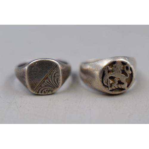 15 - Two Gents Silver 925 Signet Rings (Size U)