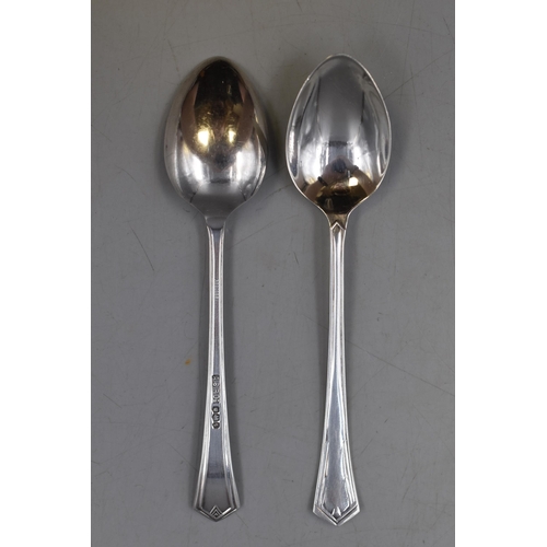 27 - Hallmarked Sheffield Silver Tea Spoon Set Complete with Case