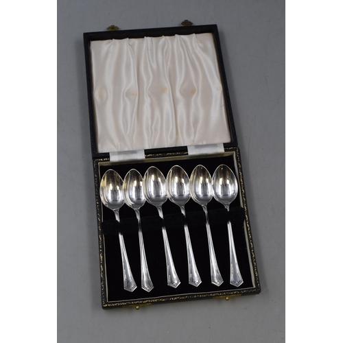 27 - Hallmarked Sheffield Silver Tea Spoon Set Complete with Case