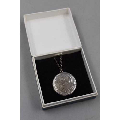 35 - Sterling Silver Locket Pendant Necklace