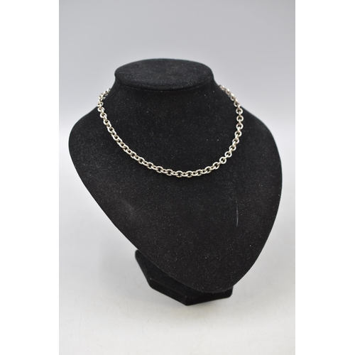 41 - Hallmarked Silver T Bar Necklace