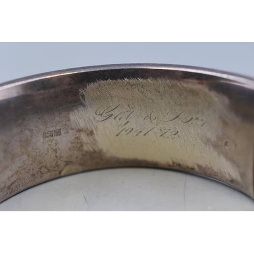 42 - Hallmarked Birmingham Silver Vintage Etched Bangle