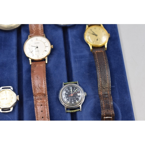 82 - Selection of Wrist Watches, Pocket Watches and Watch Heads including Sekonda, Services Army, Ingerso... 