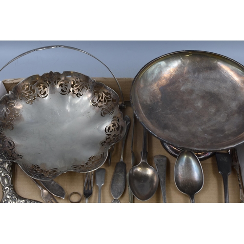 96 - Selection of Vintage Silver Plated Ware including Comport, Cutlery and Hand Mirror