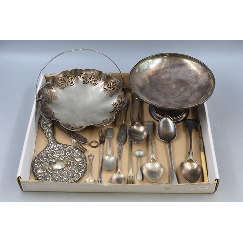 96 - Selection of Vintage Silver Plated Ware including Comport, Cutlery and Hand Mirror