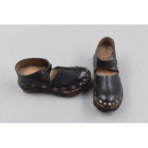 103 - A Pair of Vintage Miniature Leather Clogs