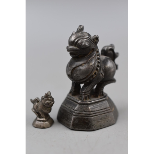 106 - Six Antique Oriental Foo Dog Opium Weights, One Damage To Tail.