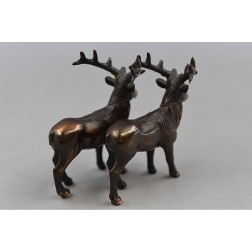 113 - A Pair of Metal Stag Figures, Both Approx 3