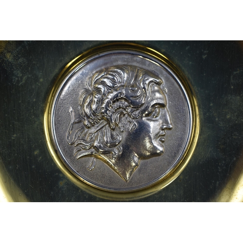 133 - A Michalas 925. Silver and Bronze Pin Dish Depicting Alexander The Great, In Presentation Box.