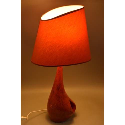 138 - A 1980's Designer Ceramic Louis Drimmer Lamp, With Original Shade. Lights Up When Tested. Approx 25.... 