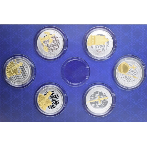 156 - Sapphire Jubilee (1953 - 2018) Coin Collectors Pack includes Six Solid Silver and Gold Plated Coins ... 