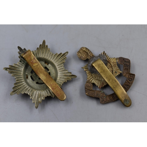 177 - Two Military Cap Badges (Royal Sussex and Cheshire Regiments)