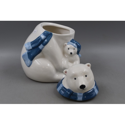 184 - Selection of Polar Themed Items Including 2 Mugs and A Cookie Jar (As Found)