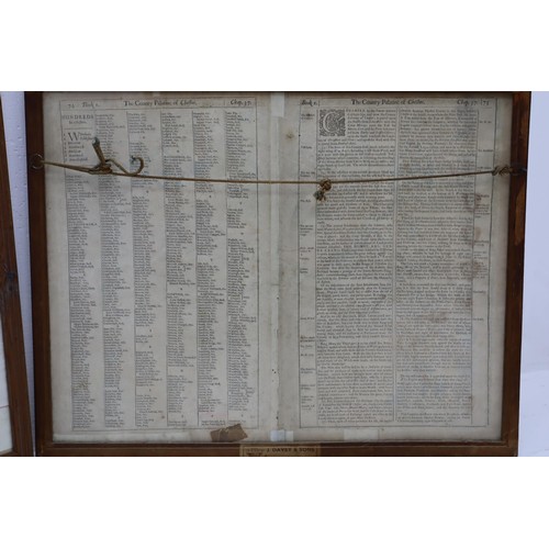 328 - Antique 17th Century original John Speed map of the County of Chester in an Oak Framed and Glazed Mo... 