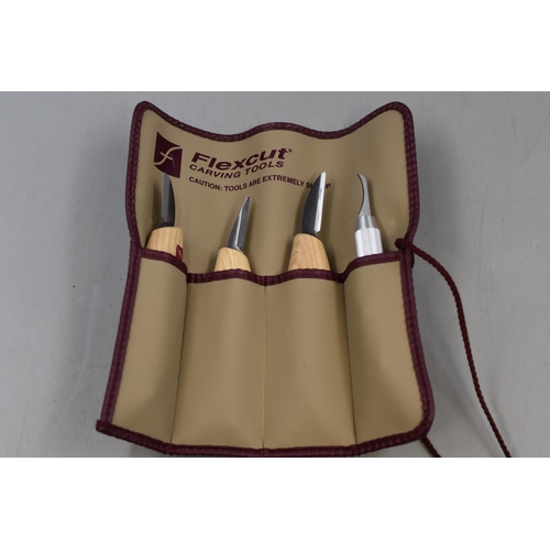 363 - Extremely Sharp Flexcut Carving Tools in a storage pouch