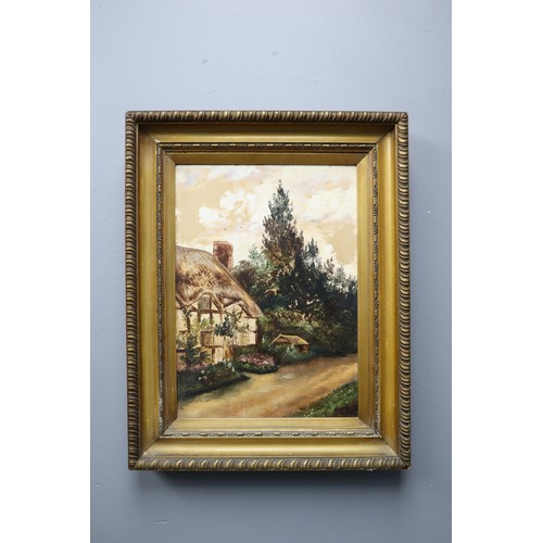 374 - Original 1920s Oil on Board Signed by Artist in Gilt Framed Mount (15