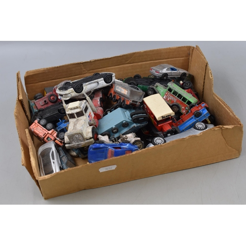 461 - A Selection of Assorted Playworn Die Cast Vehicles. Includes Corgi, Matchbox, Lesney and More.