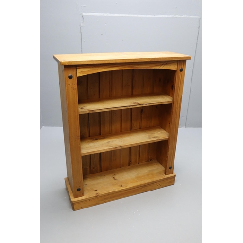 480 - Solid Pine Three Tier Free Standing Shelf Unit, Approx 39