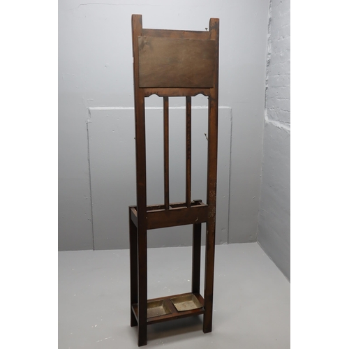 491 - Edwardian Oak Coat, Hat and Umbrella Stand 69