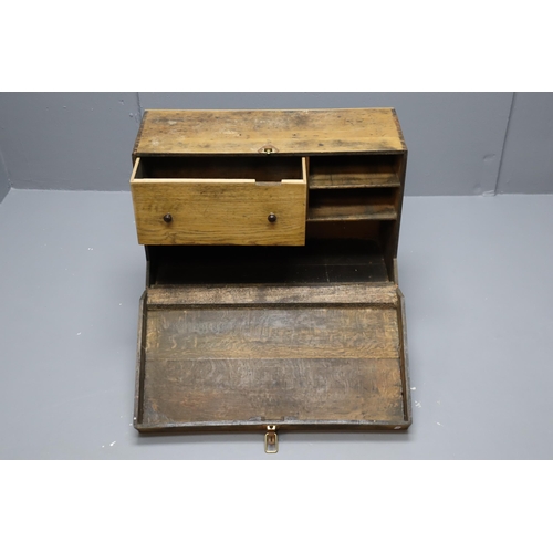 497 - Large Quality Hand Made Tool Box on Castors with Dropside Lid and One large drawer and One Shelf int... 