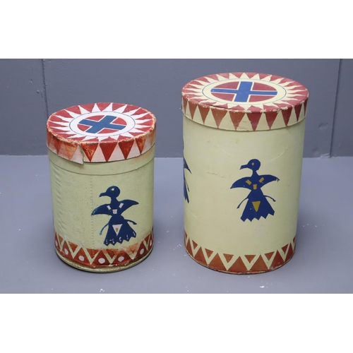 498 - Two Containers Containing Native Americans Costumes Such As Headdresses, Outfits and Props