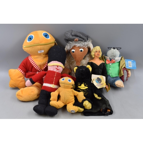 435 - Selection of Soft Toys and Doll including Rainbow Zippy, Womble, The Beatles Story, Madonna Doll and... 