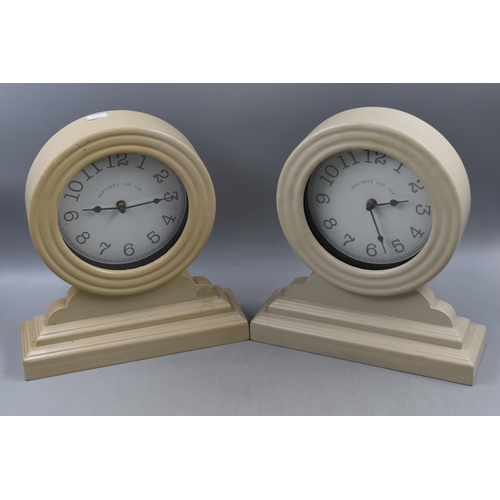 598 - Pair of Contemporary Mantel Clock By Hepworth & Son