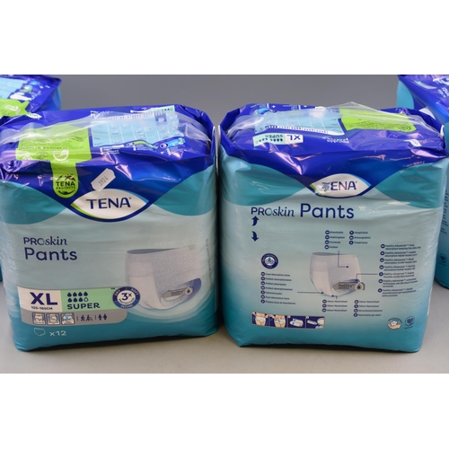 610 - Four Packs of 12 New Tena XL Super Pants