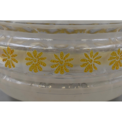 620 - A 1960's Floral and Frosted Glass Light Shade, Approx 8.5