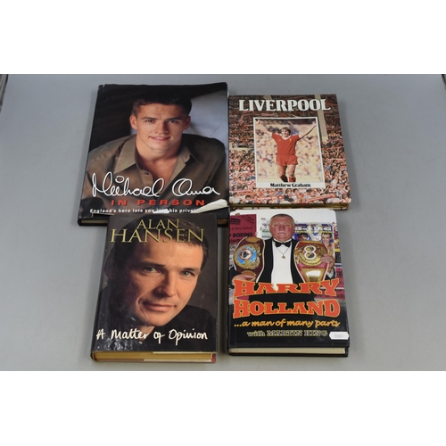 627 - Four Sports Related Hard backed Books including Alan Hansen, Michael Owen and More