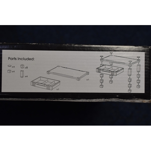 628 - Boxed Contour Ergonomics Monitor Stand with Drawer