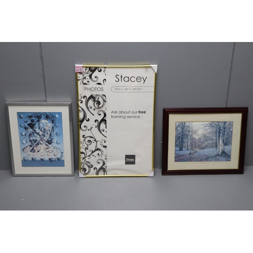 629 - Mixed Selection Including 2 Wall Hanging Printed Art Pieces and A Picture Frame (30