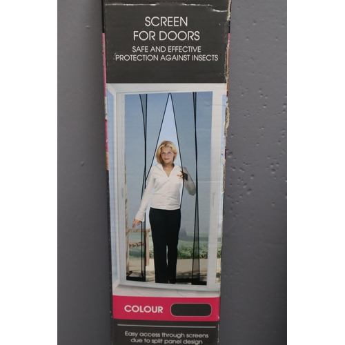 539 - Two Boxed Fly Screens For Doors (Both 100cmx220cm), One in Black and One in White.