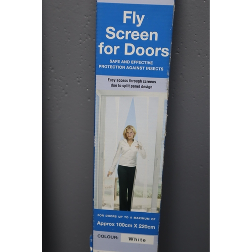 539 - Two Boxed Fly Screens For Doors (Both 100cmx220cm), One in Black and One in White.