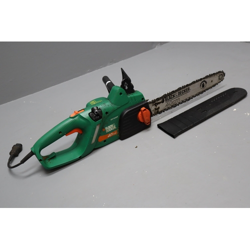 544 - Mixed lot of Gardening Tools to include Electric Black and Decker 40cm Chainsaw and a Flymo Turbo Li... 