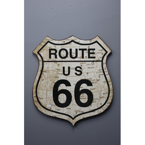 546 - Route 66 Metallic Sign Approx 20