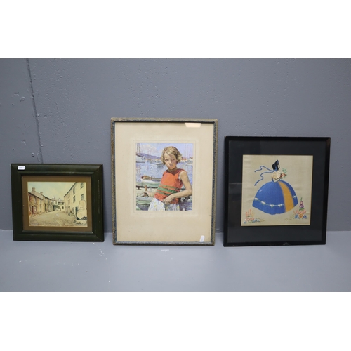 650 - Selection of Three Framed Pictures to include Marie Lucas-Robiquet Print entitled ‘Sea Urchin&... 