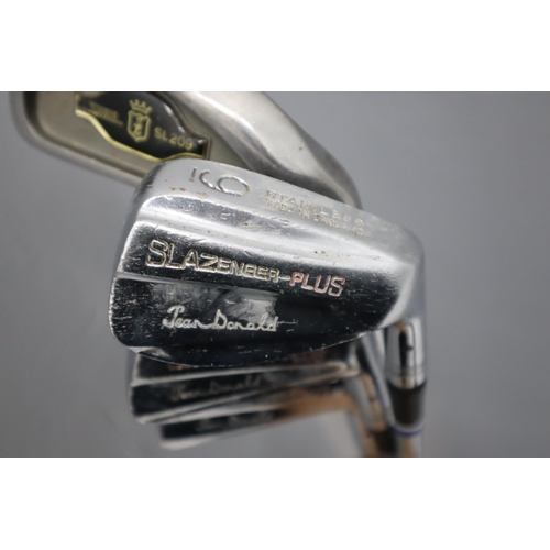 565 - A Selection of Five Golf Clubs. Includes Slazenger-Plus and Zeal SL-209. Sizes 3-7.