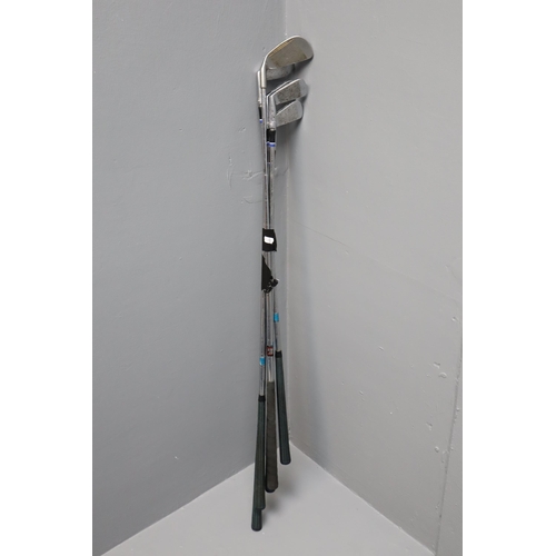 565 - A Selection of Five Golf Clubs. Includes Slazenger-Plus and Zeal SL-209. Sizes 3-7.