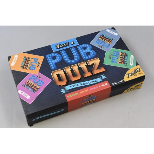 671 - Mixed Selection of Party Games Including Boozy Shot Roulette, Hedbanz, Host A Pub Quiz and Quizoo (U... 