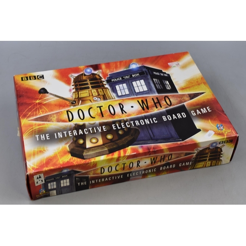 674 - Selection of 3 Boxed Games including Battle Ships, Doctor Who and Race n Chase