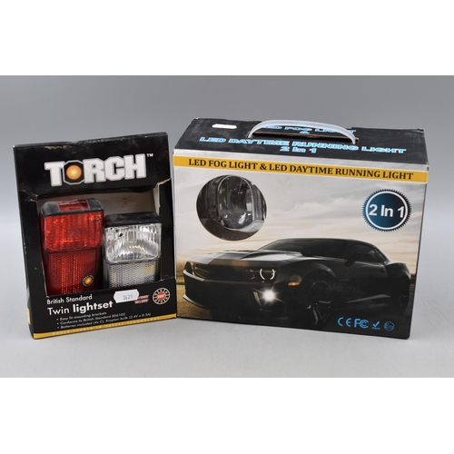 587 - Mixed Selection of Items Including LED Daytime running Light 2 In 1 and TORCH Twin Lightset