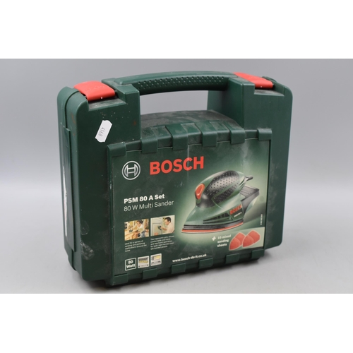 588 - Bosch PSM 80 A Multi Sander Complete with Case (Powers On)