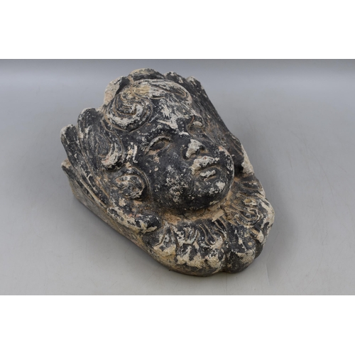 594 - Vintage Heavy Stone Cherub Wall Pocket (13