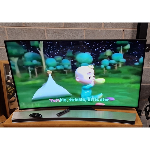 444A - Fully Working At Testing Samsung 55 Inch SMART UHD Curved TV with Wireless Curved Samsung Sound bar ... 