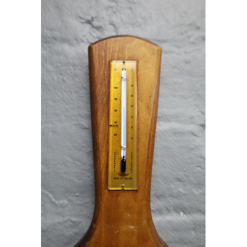 286 - Shortland Wall Mounted Wood Backed Barometer / Thermometer