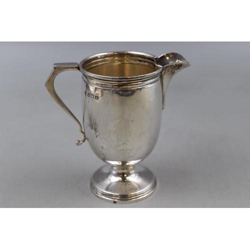 8 - Hallmarked Birmingham Silver Art Deco circa 1937 Cream Jug (83.3 grams)