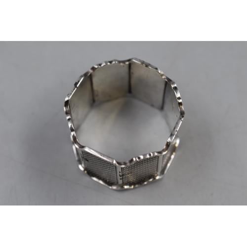 15 - Hallmarked Birmingham Silver Engine Turned Napkin Ring (27.5g)